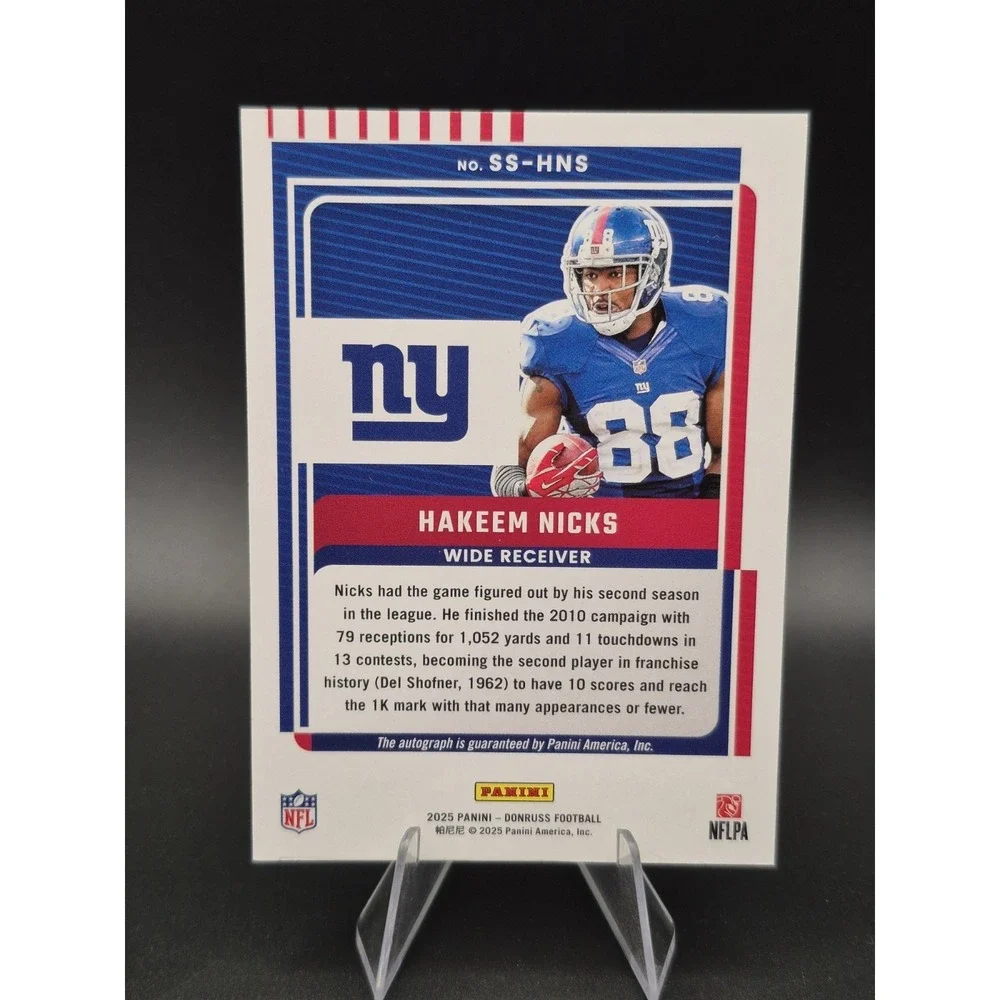2025 Panini Donruss Hakeem Nicks #SS-32 Signature Series Green /25 (AU) Giants‎